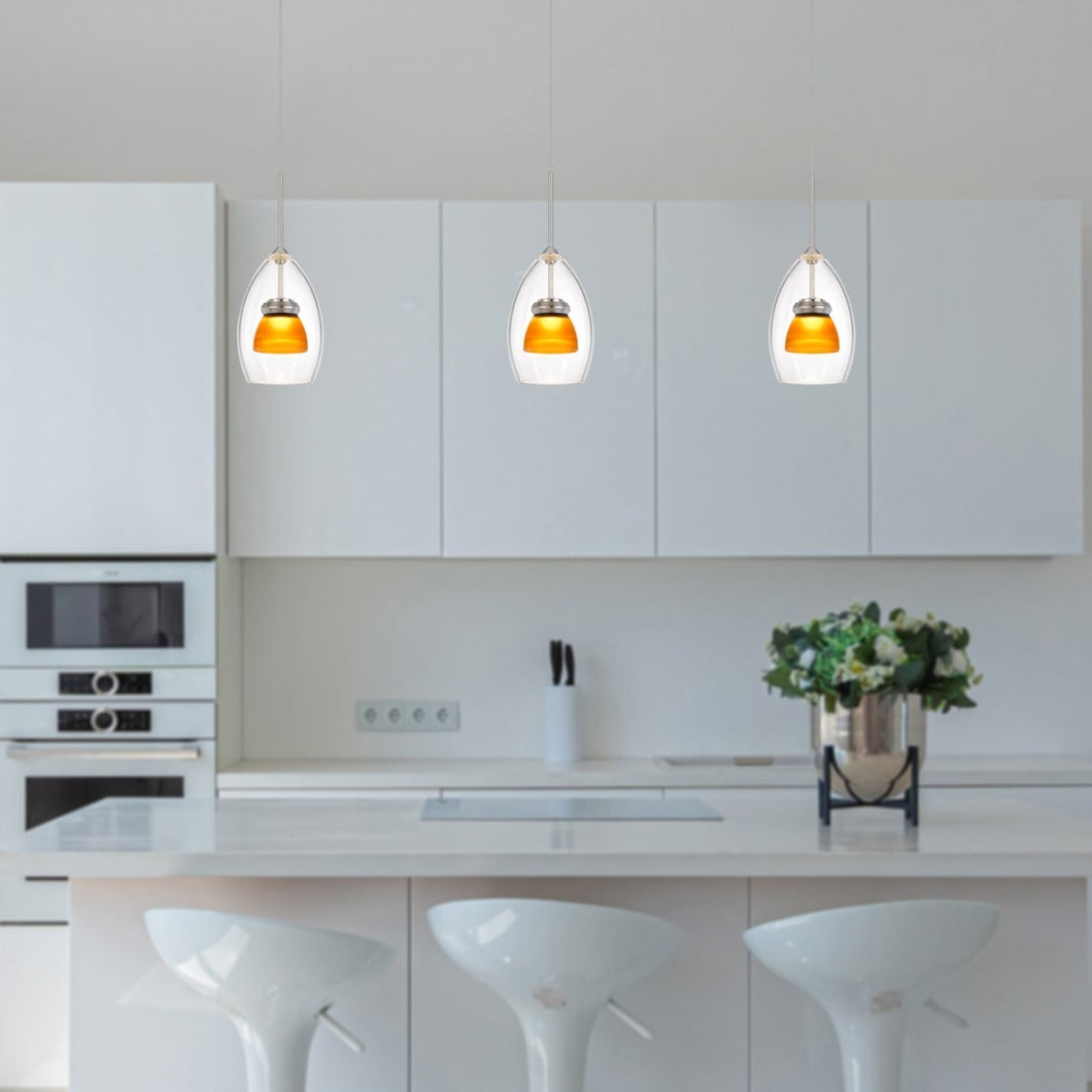 Cal Lighting Integrated Dimmable Led Double Glass Mini Pendant Light 