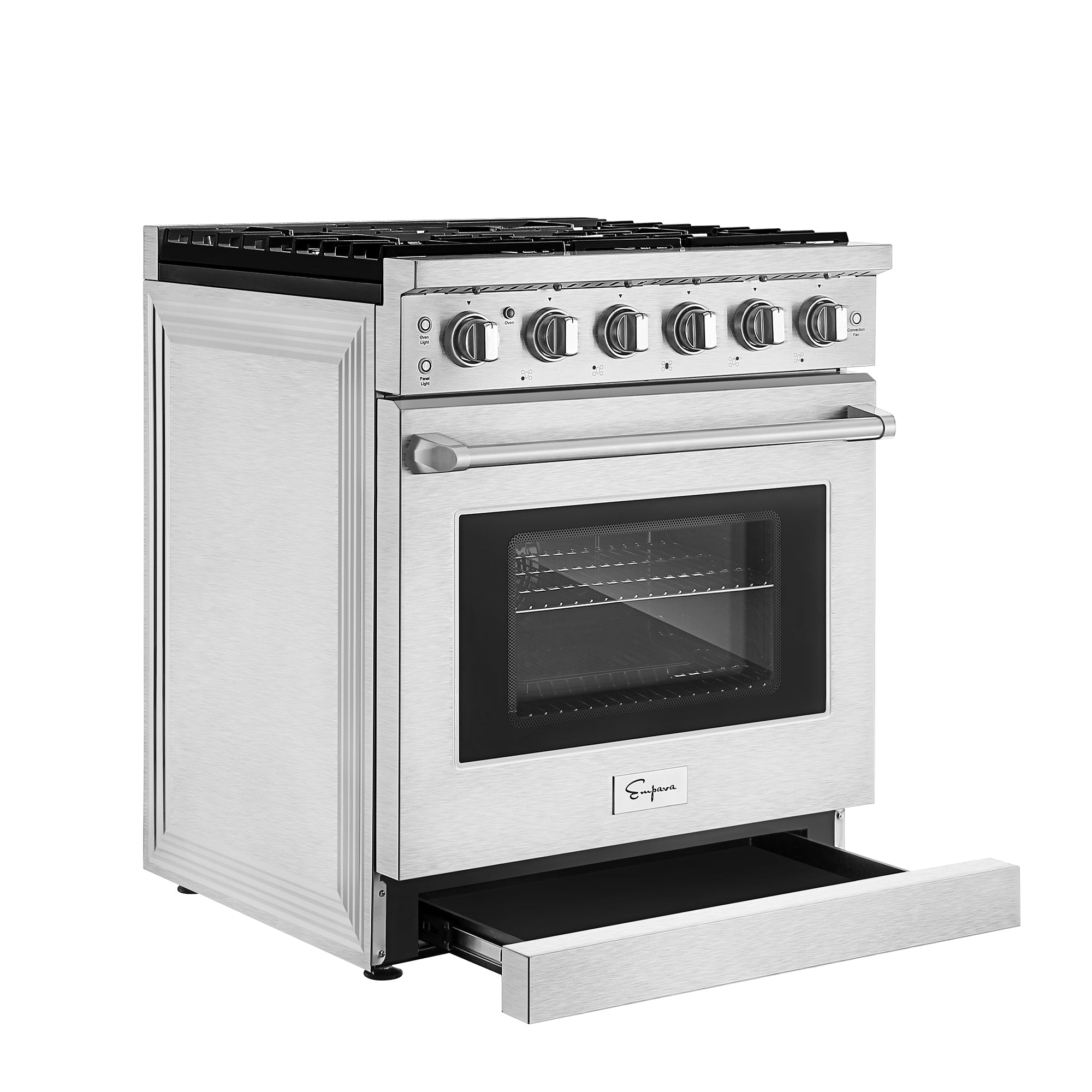 Empava 30 In. Pro-Style Freestanding Gas on Gas Range in Stainless Steel (30GR10)