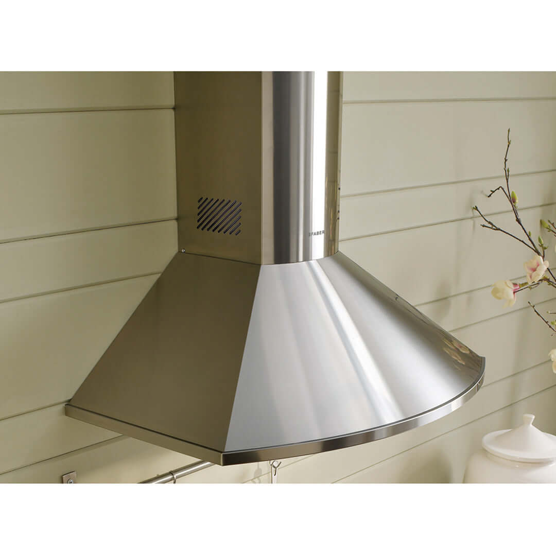 Faber Tender Wall Mount Range Hood With Size Options In Stainless Steel