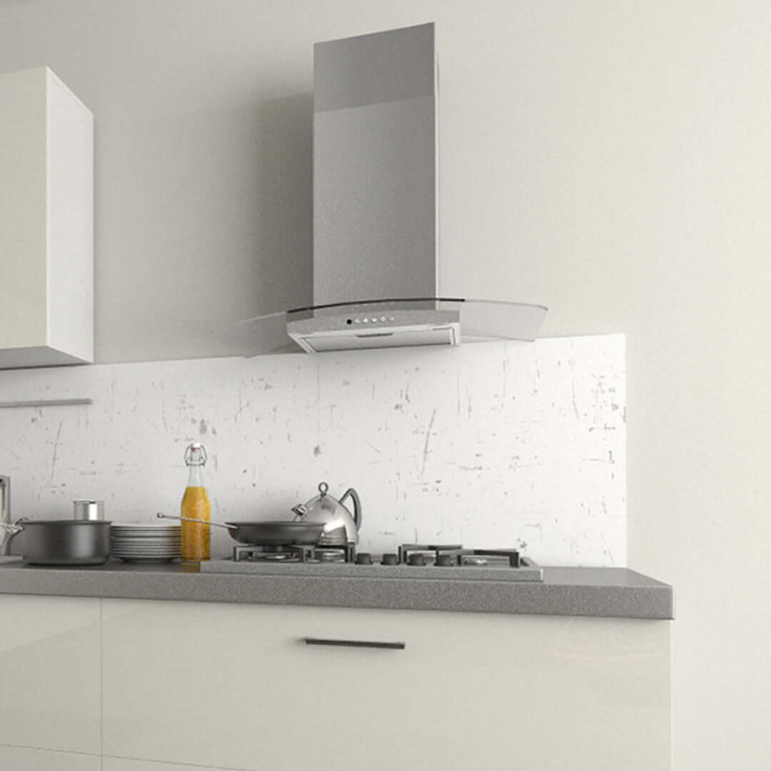 Faber Tratto Wall Mount Range Hood with Size Options In Stainless Steel 