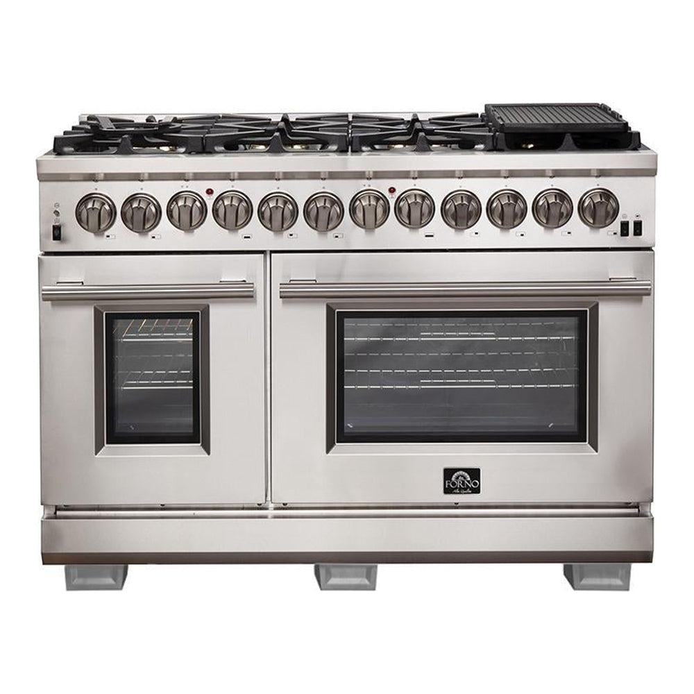 Forno Capriasca - 48 in. 6.58 cu. ft. Professional Dual Fuel Freestanding Range (FFSGS6187-48)-Stainless Steel
