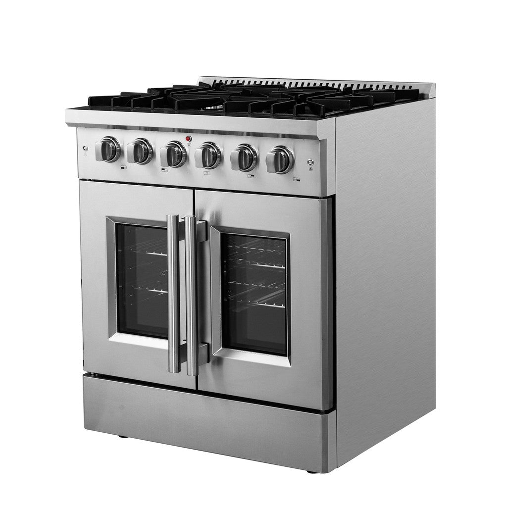 Forno Galiano 30 in. 4.32 cu. ft. French Door Freestanding All Gas Range in Stainless Steel (FFSGS6444-30)-