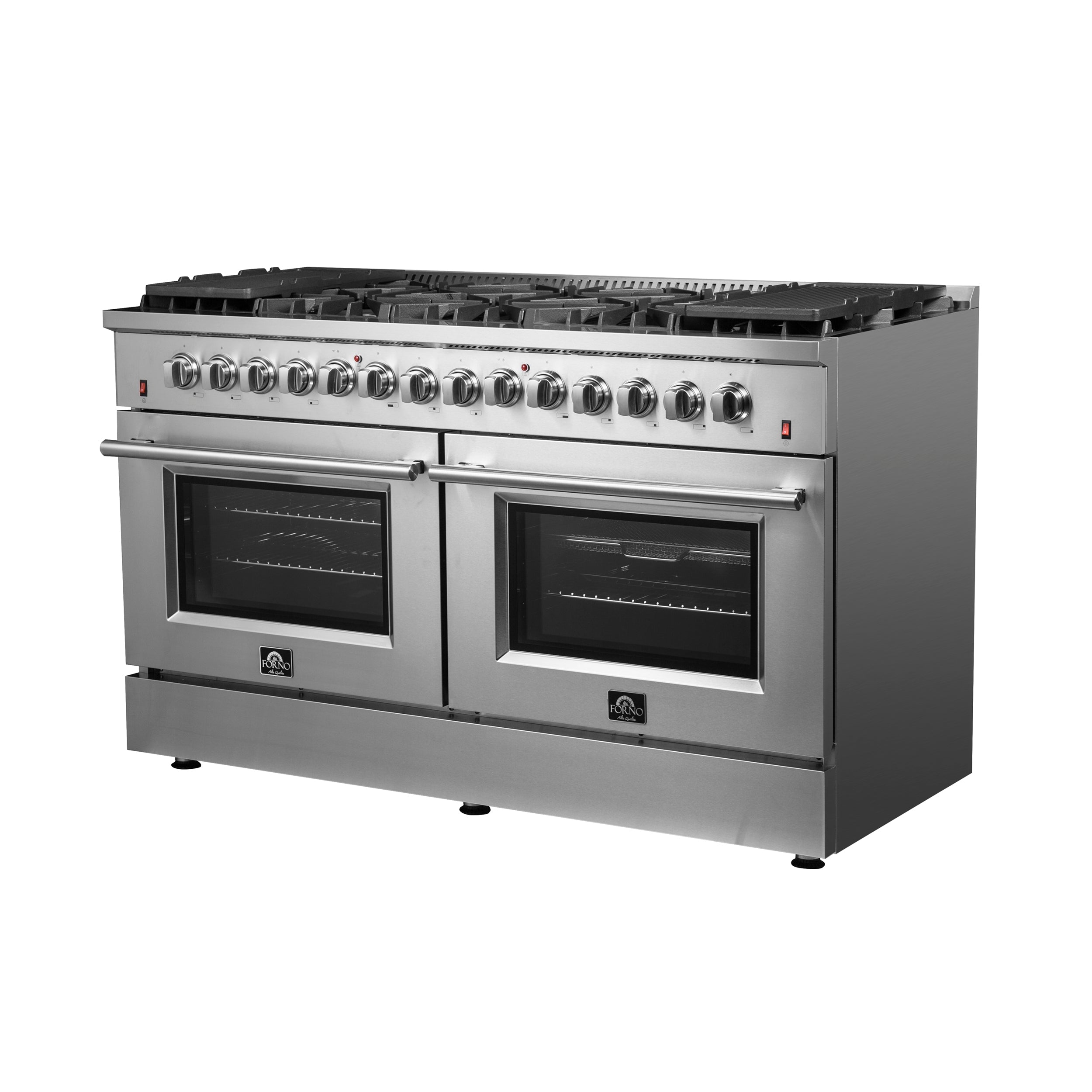 Forno Galiano - 60 in. 8.64 cu. ft Gold Professional Freestanding Dual Fuel Range in Stainless Steel (FFSGS6156-60)-
