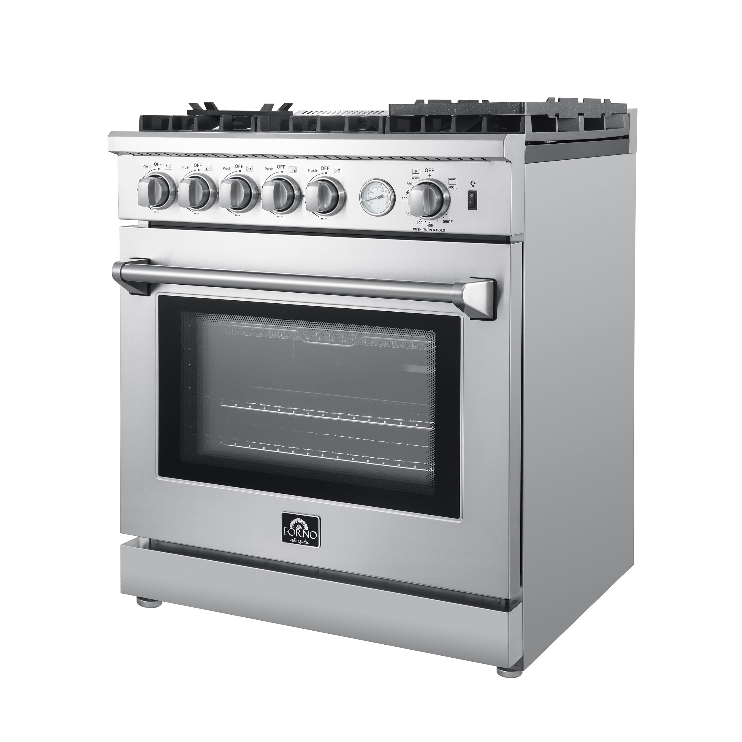 The Forno Lazio 30 in. Alta Qualita Freestanding Gas Range brings professional styling and quality into your home kitchen. 
