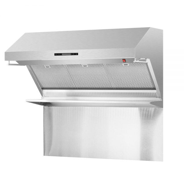 Forno Savona - 48 in. Wall Mount Range Hood & Back Splash with Red Warming Light in Stainless Steel (FRHWM5029-48HB)-