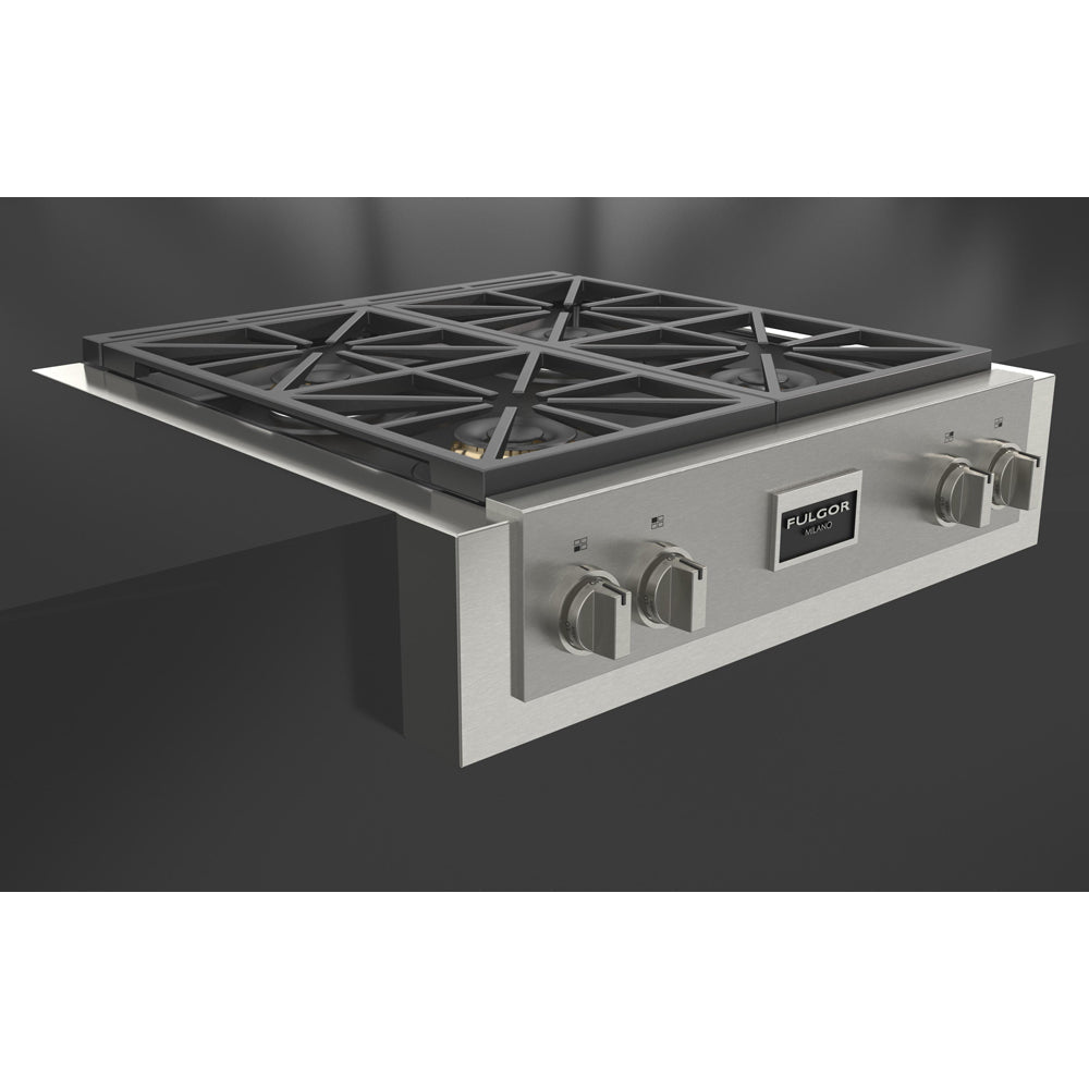 Fulgor Milano 30 in. 600 Professional Series All Gas Range Top in Stainless Steel (F6GRT304S1)-