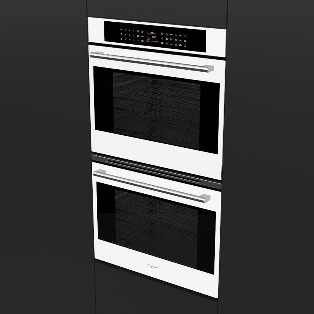 Fulgor Milano 30 in. Electric Built-in Convection Double Wall Oven with Color Options (F7DP30)-White Glass