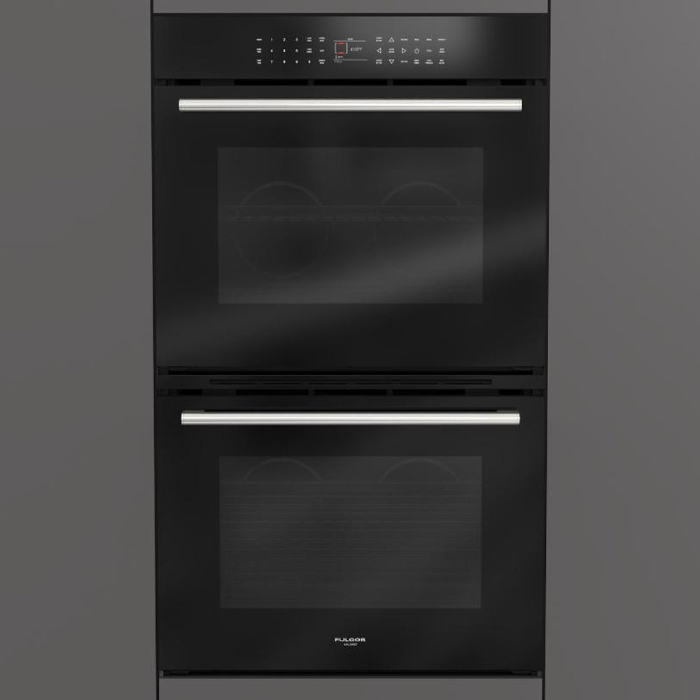 Fulgor Milano 30 in. Electric Built-in Convection Double Wall Oven with Color Options (F7DP30)-Black Glass