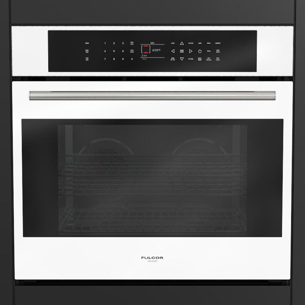 Fulgor Milano 30 in. Electric Built-in Convection Single Wall Oven with Color Options (F7SP30)-White Glass