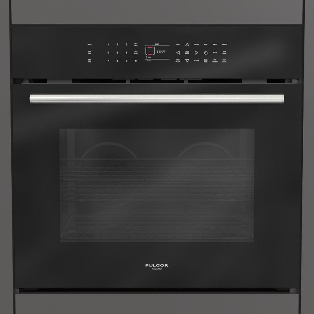 Fulgor Milano 30 in. Electric Built-in Convection Single Wall Oven with Color Options (F7SP30)-Black Glass