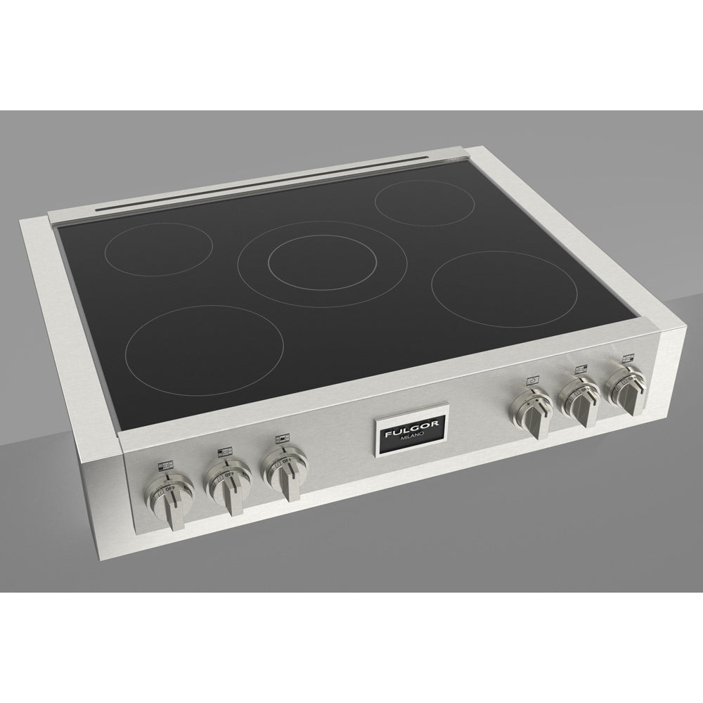 Fulgor Milano 36 in. 600 Professional Series Induction Range Top in Stainless Steel with Glass Ceramic Top (F6IRT365S1)-