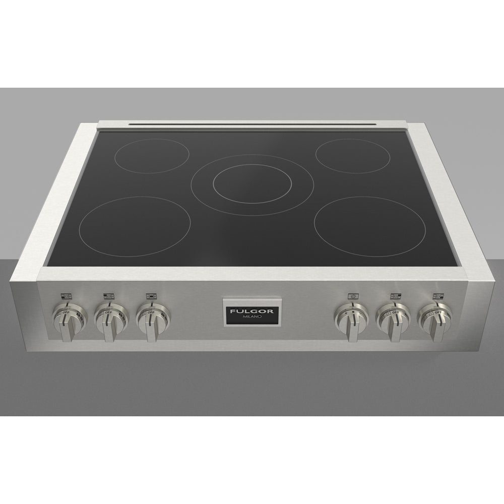 Fulgor Milano 36 in. 600 Professional Series Induction Range Top in Stainless Steel with Glass Ceramic Top (F6IRT365S1)-