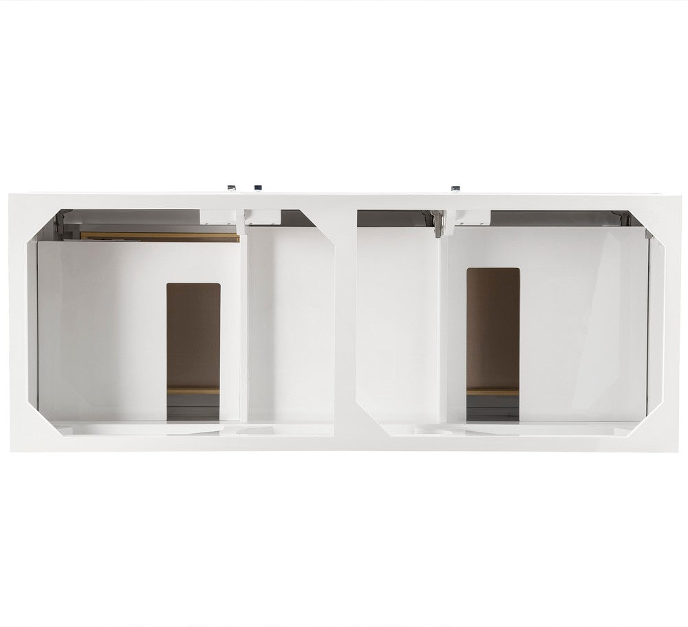 James Martin Vanities Athens Collection 60 in. Double Vanity in Glossy White, Cabinet Only