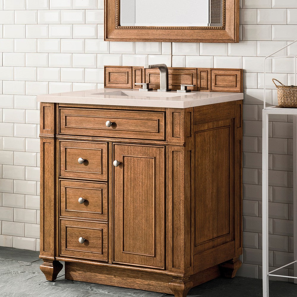 James Martin Vanities Bristol Collection 30 in. Single Vanity in Saddle Brown with Countertop Options