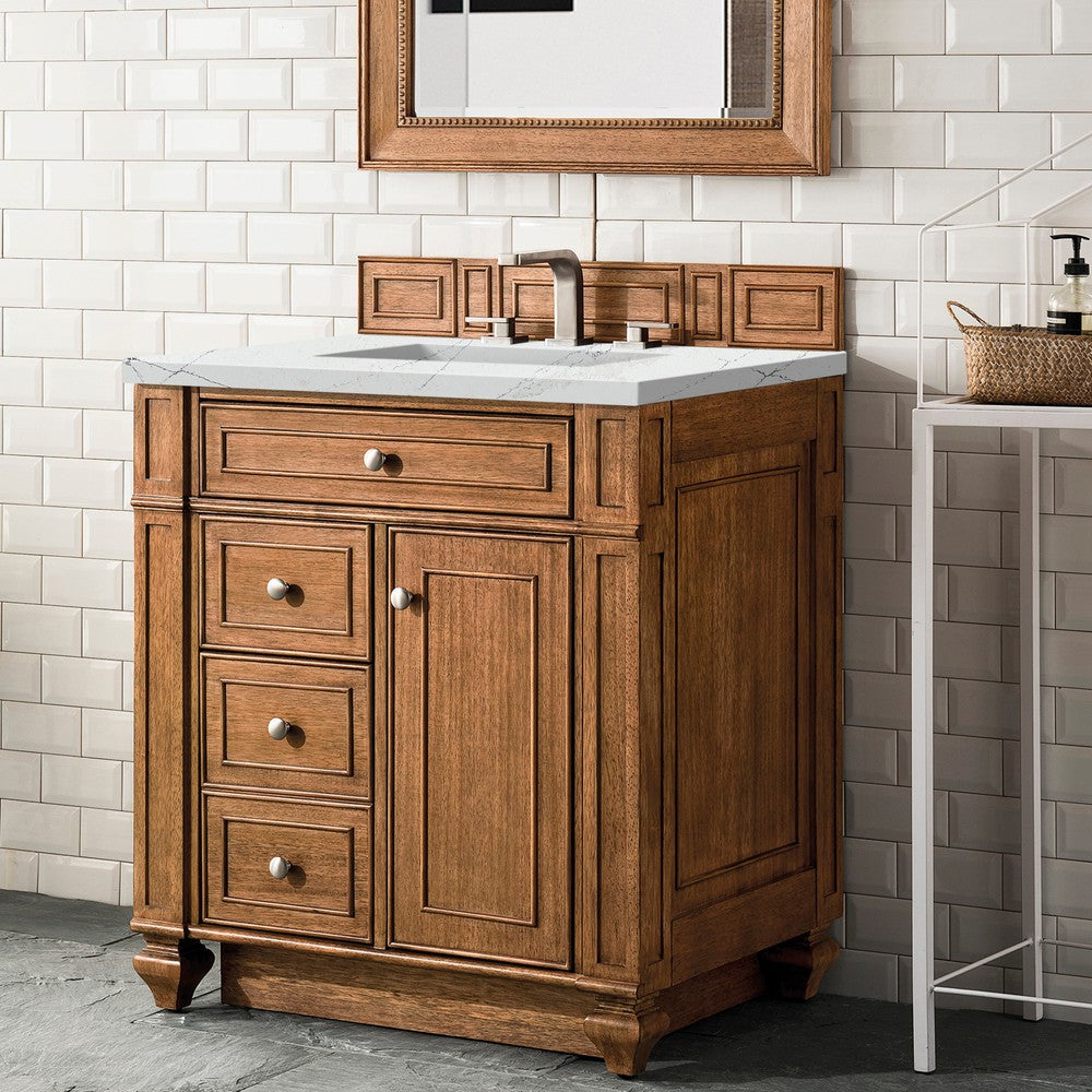James Martin Vanities Bristol Collection 30 in. Single Vanity in Saddle Brown with Countertop Options 