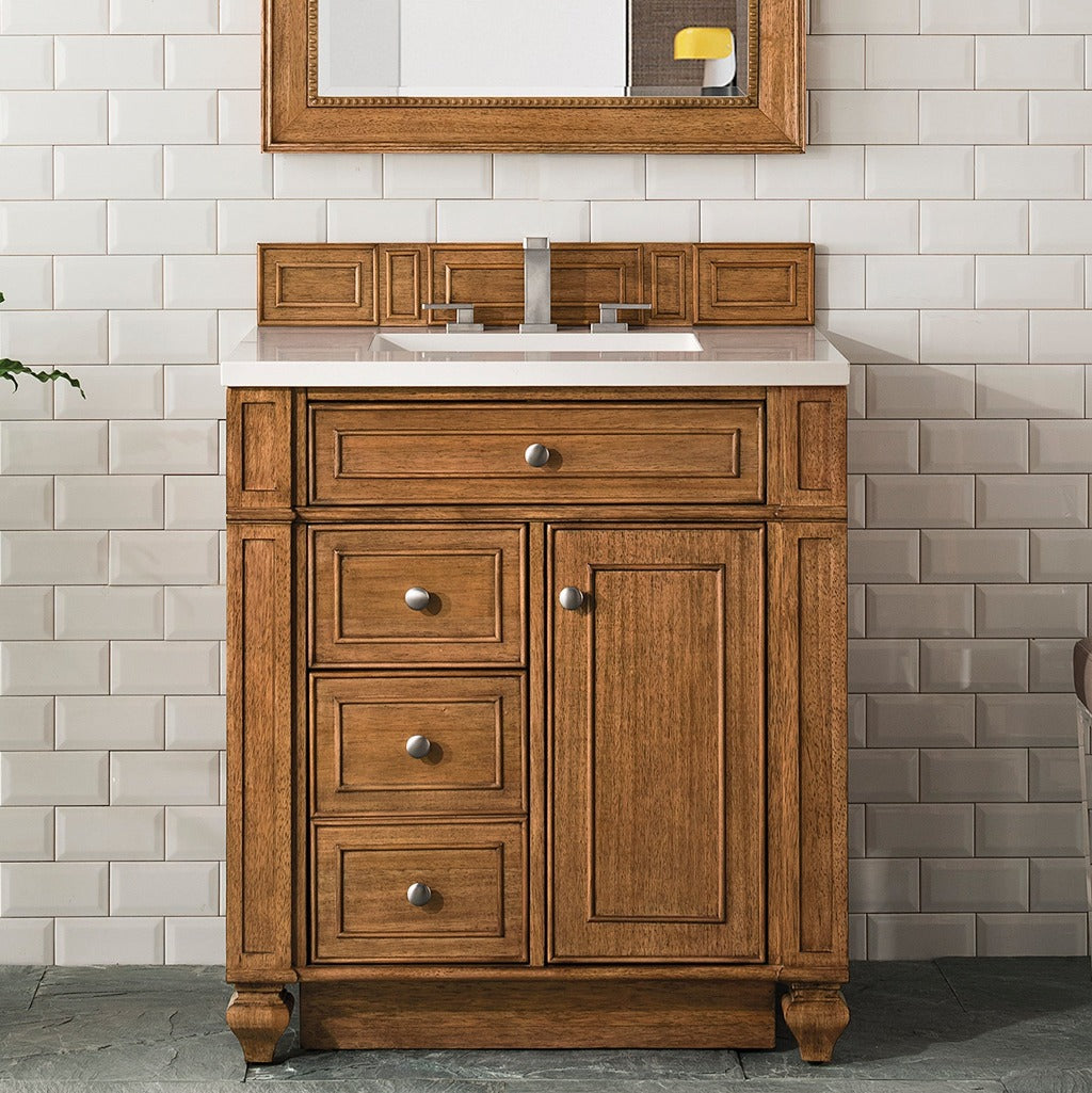 James Martin Vanities Bristol Collection 30 in. Single Vanity in Saddle Brown with Countertop Options 