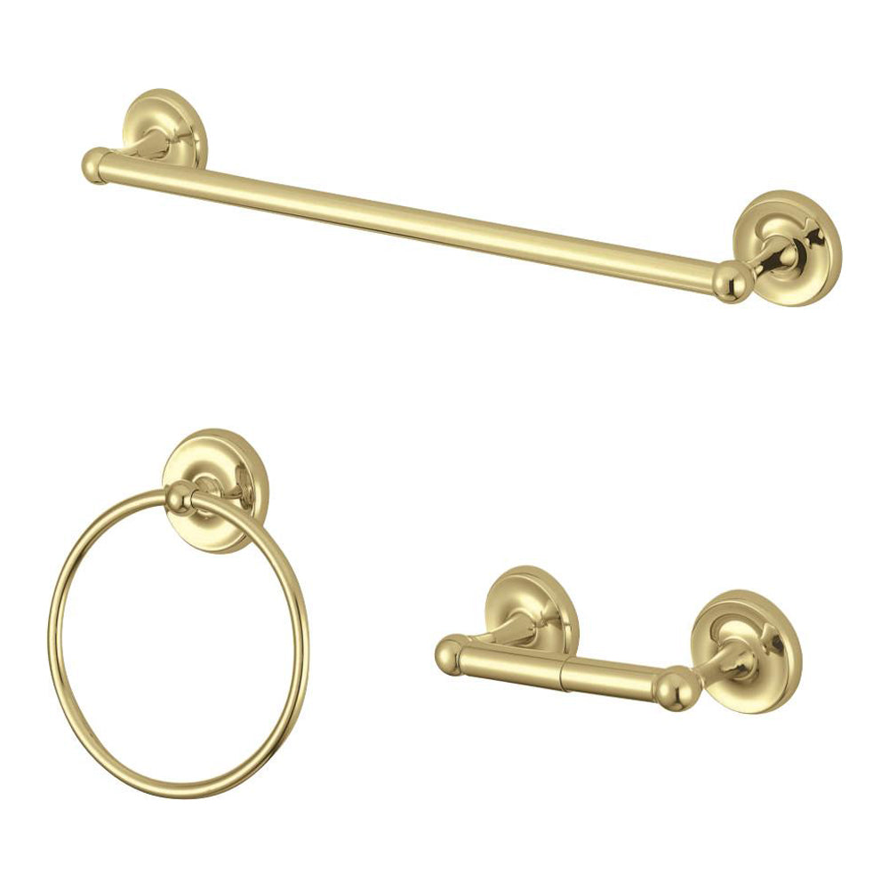 Kingston Brass Victorian 3-Piece Bathroom Accessory Set, Polished Brass
