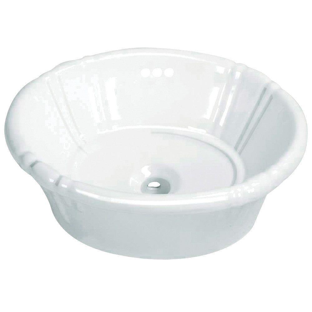 Kingston Brass Vintage Vitreous China Single Bowl Drop-In Bathroom Sink, White Color