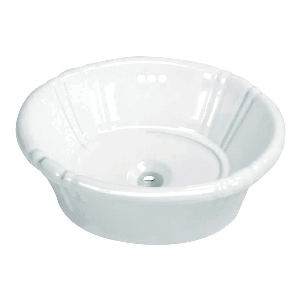 Kingston Brass Vintage Vitreous China Single Bowl Drop-In Bathroom Sink, White Color