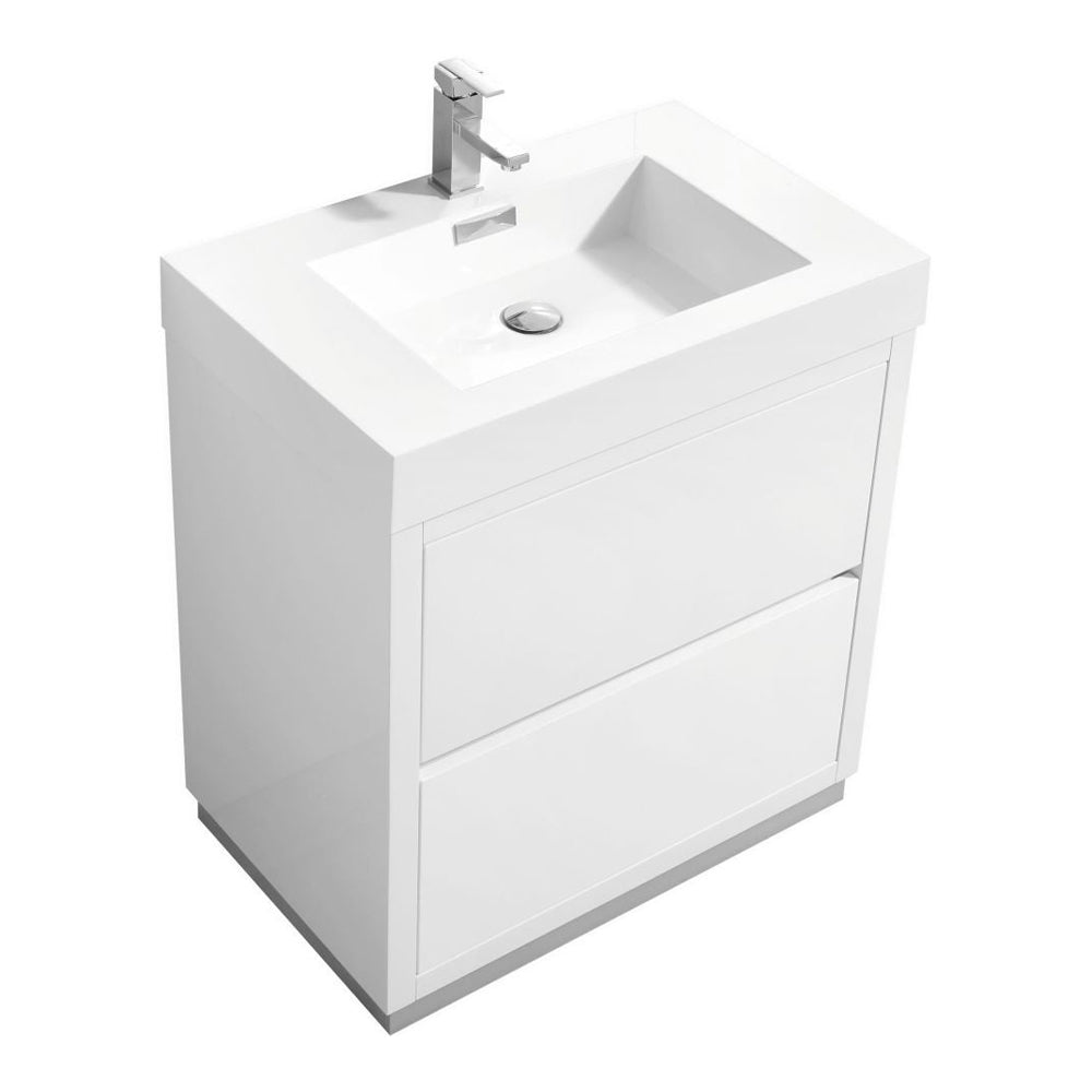 KubeBath 30 in. Freestanding Single Sink Modern Bathroom Vanity with Color Options (FMB30)