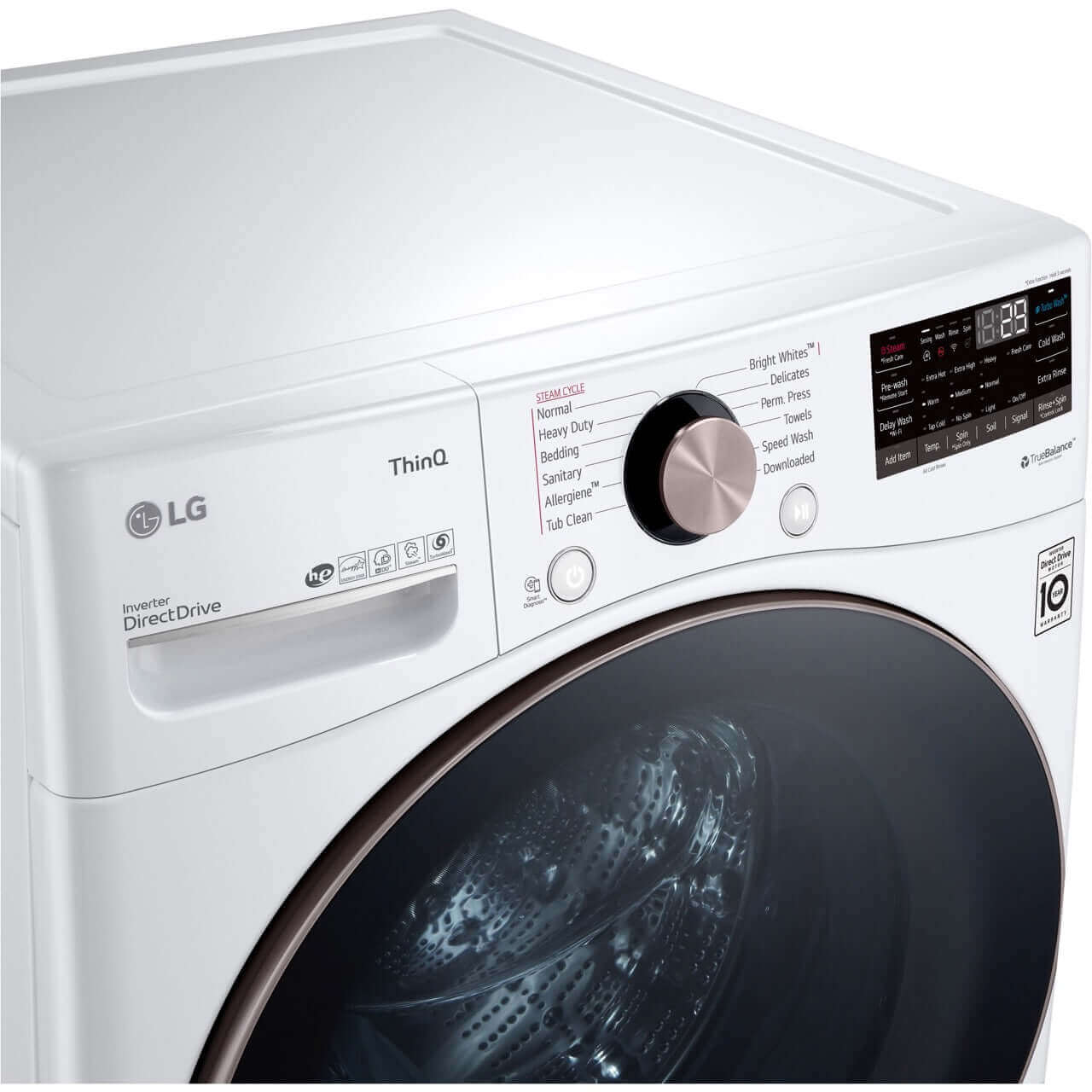 LG 27 In. 4.5-Cu. Ft. Front Load Washer with Steam Technology in White (WM4000HWA)