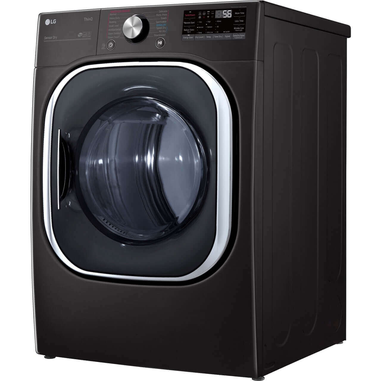 LG 27 In. 7.4-Cu. Ft. Electric Dryer with TurboSteam and Built-In Intelligence in Black Steel (DLEX4500B)