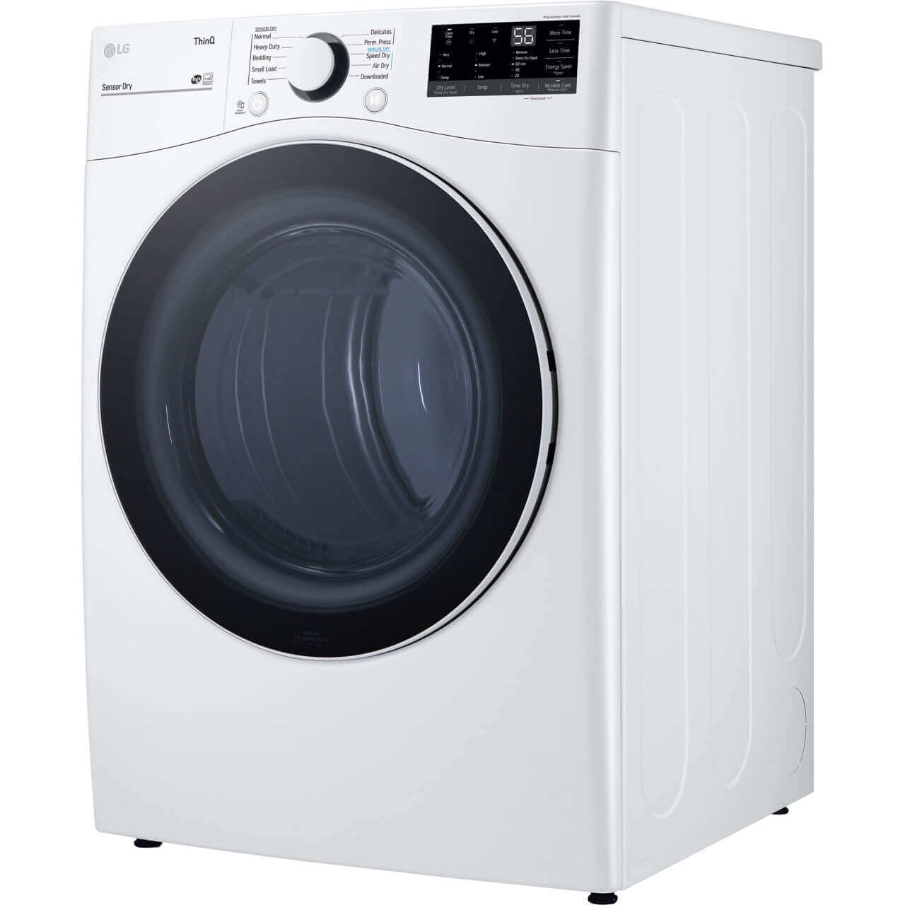 LG 27 In. 7.4-Cu. Ft. Front Load Electric Dryer with Built-In Intelligence in White (DLE3600W)