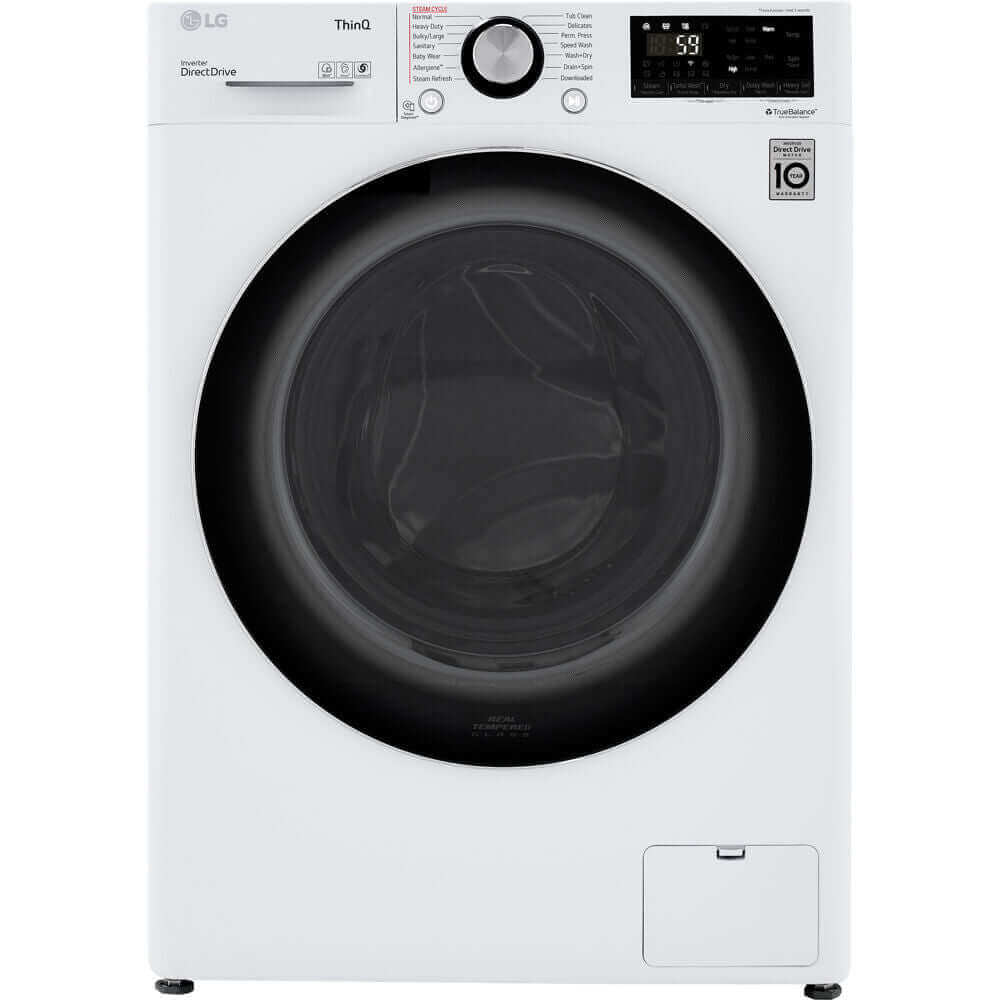LG 2.4-Cu.ft. Smart Wi-Fi Enabled Compact Front Load All-In-One Washer/Dryer Combo with Built-In Intelligence in White (WM3555HWA)