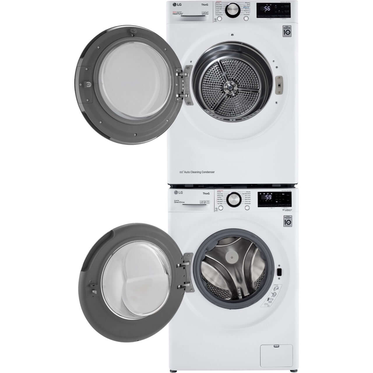 LG 4.2-Cu. Ft. Compact Front Load Dryer with Dual Inverter HeatPump Technology in White (DLHC1455W)