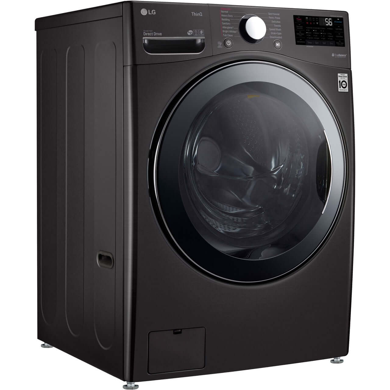 LG 4.5-Cu. Ft. Front Load Washer and Dryer Combo in Black Steel (WM3998HBA)