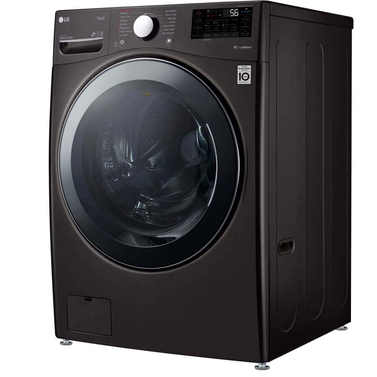 LG 4.5-Cu. Ft. Front Load Washer and Dryer Combo in Black Steel (WM3998HBA)