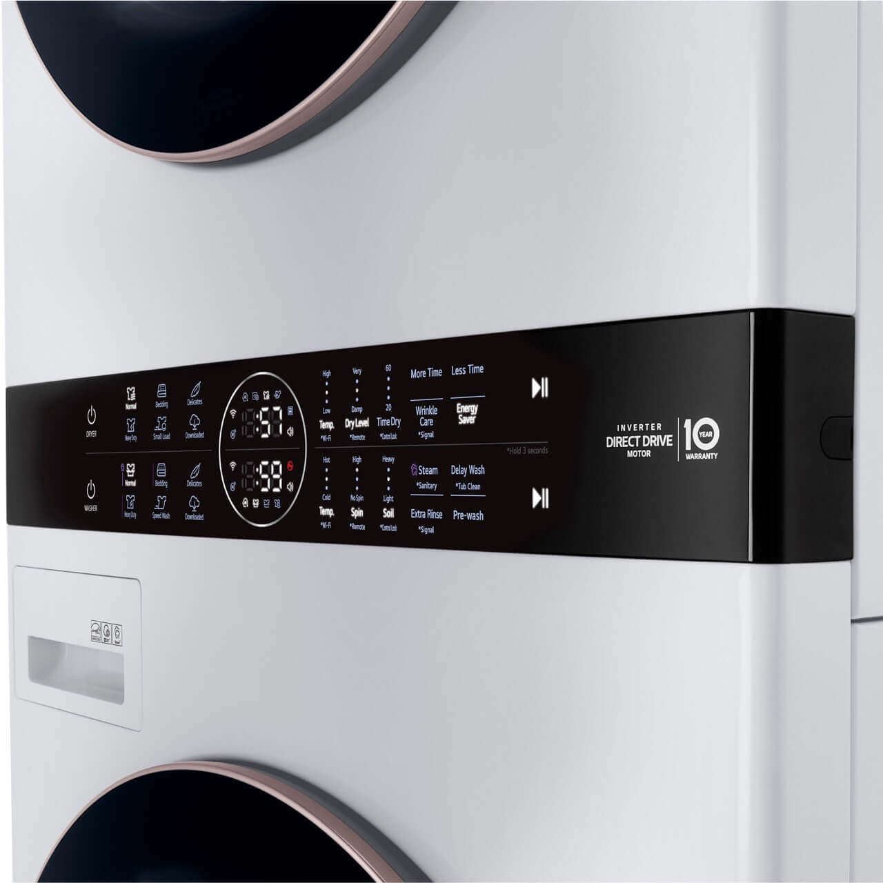 LG 4.5 -Cu. Ft. Washer and 7.4-Cu. Ft. Electric Dryer Single Unit Front Load WashTower with Center Control (WKE100HWA)