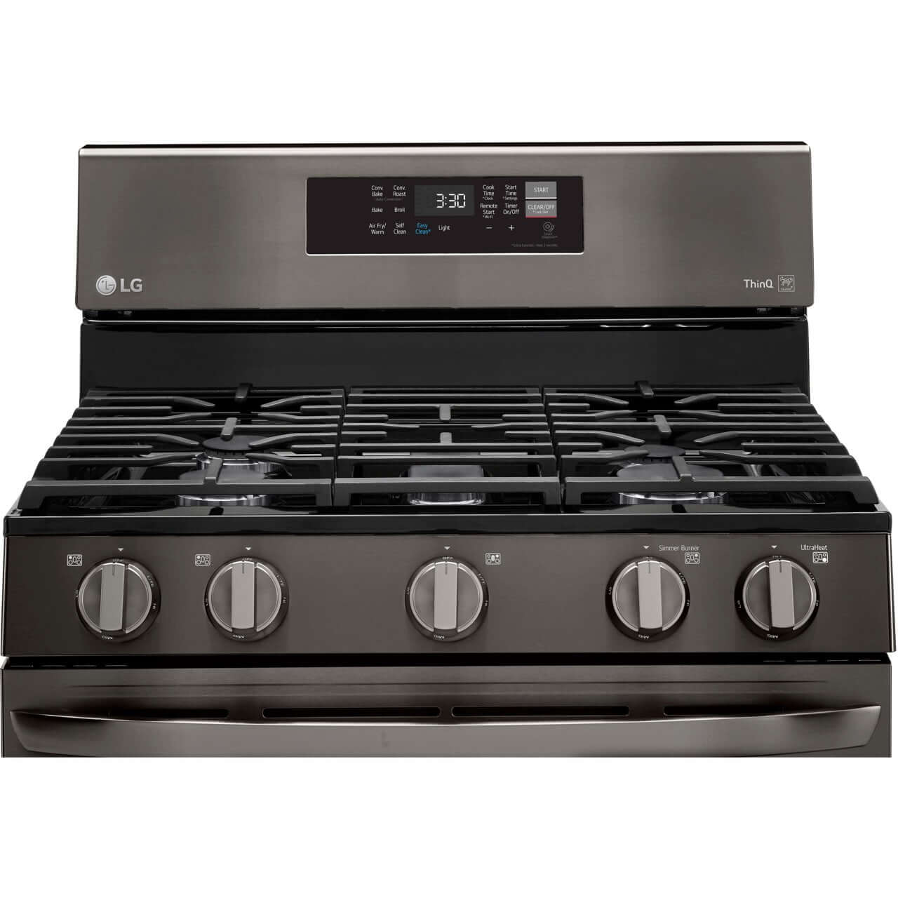 LG 5.8-Cu. Ft. Gas Convection Smart Range with AirFry, Black Stainless Steel (LRGL5823D)