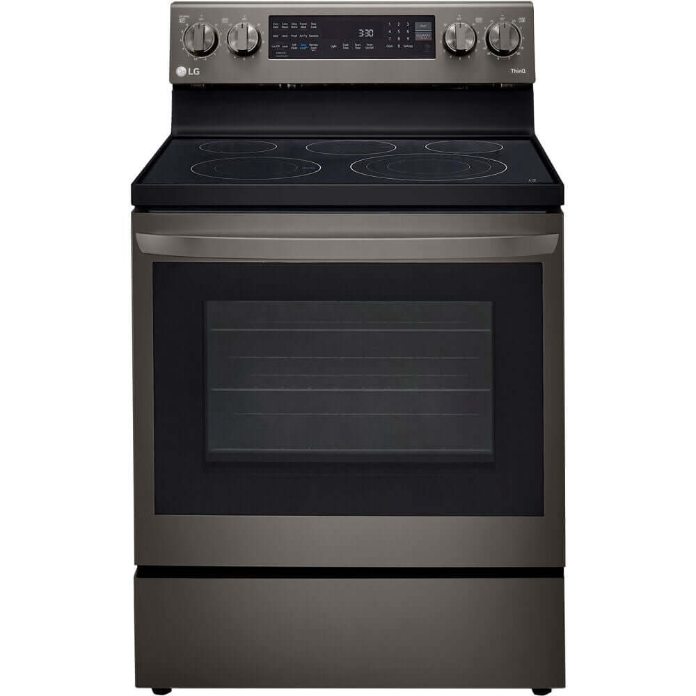 LG 6.3-Cu. Ft. Electric Smart Range with InstaView and AirFry, Black Stainless Steel (LREL6325D)