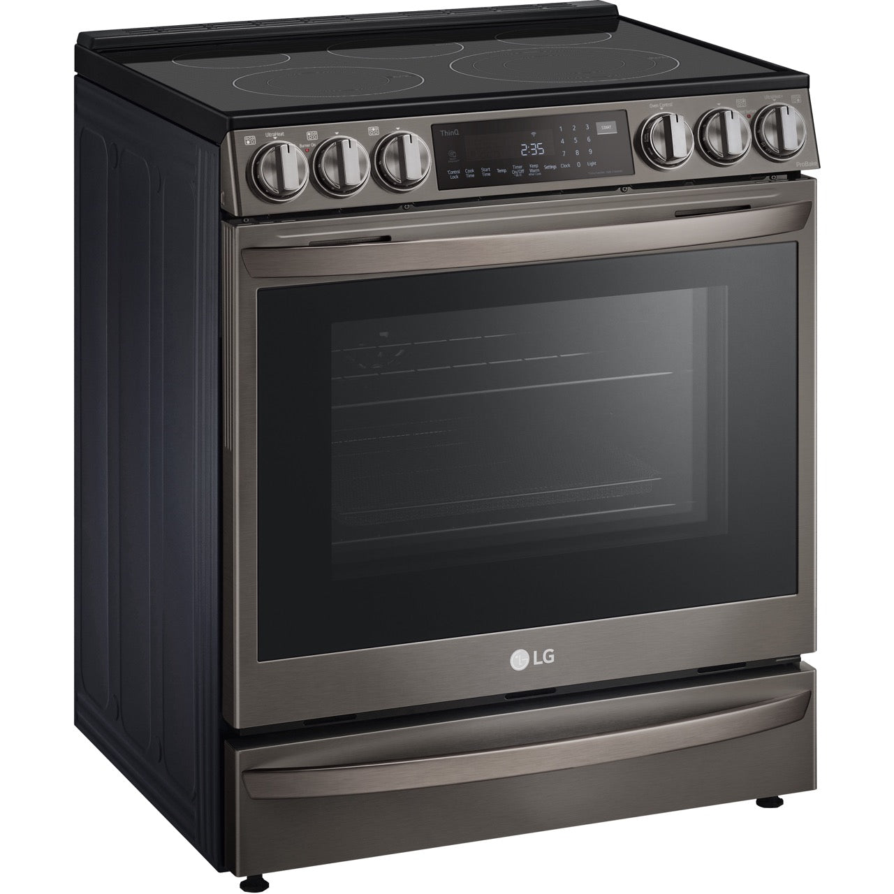 LG 6.3-Cu. Ft. Smart Wi-Fi Enabled ProBake Convection InstaView Electric Slide-in Range with Air Fry, Black Stainless Steel (LSEL6337D)
