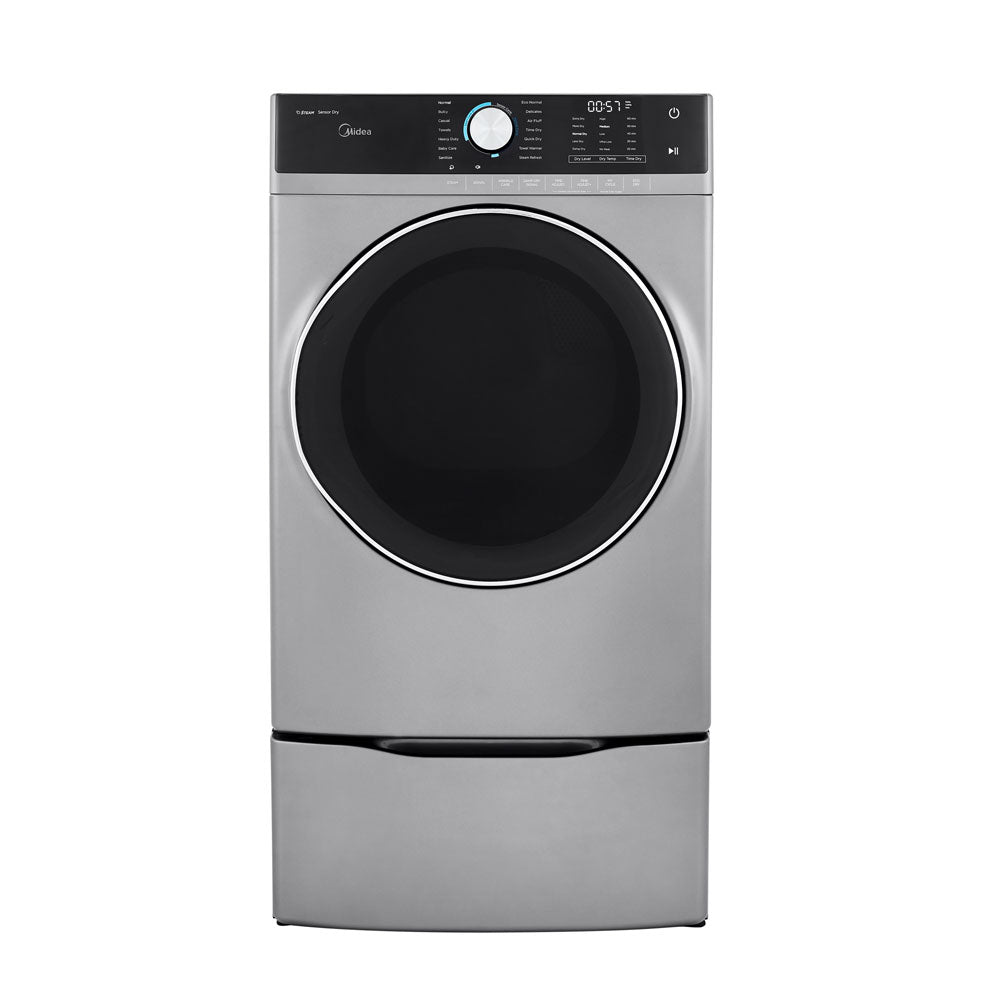 Midea 8.0 Cu. Ft. Front Load Gas Dryer in Graphite Silver (MLG52S7AGS)