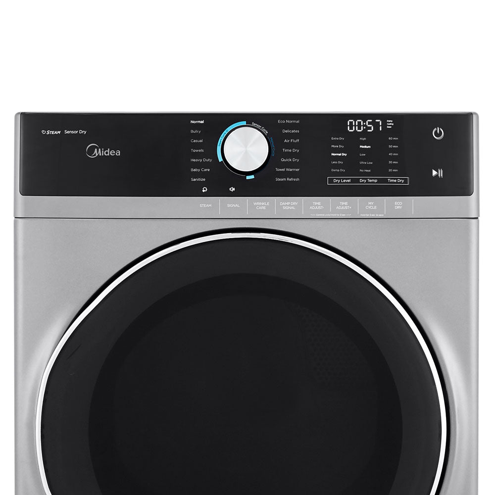 Midea 8.0 cu. ft. Front Load Electric Dryer in Graphite Steel (MLE52S7AGS)