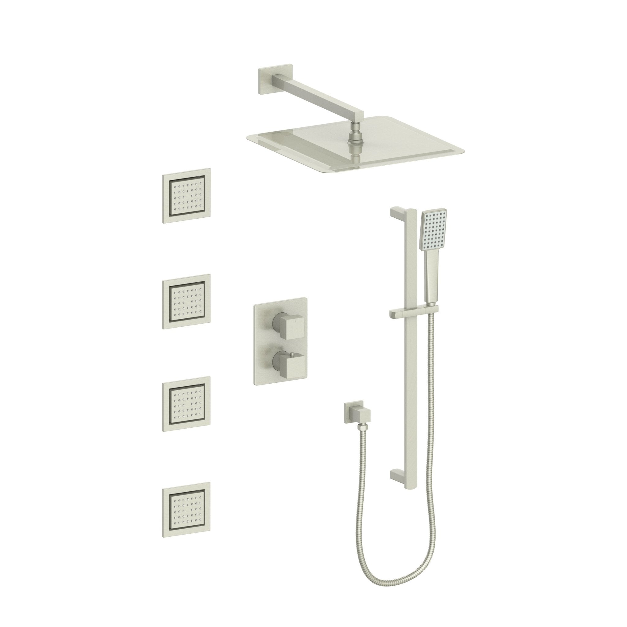 ZLINE Crystal Bay Thermostatic Shower System with Body Jets in Brushed Nickel