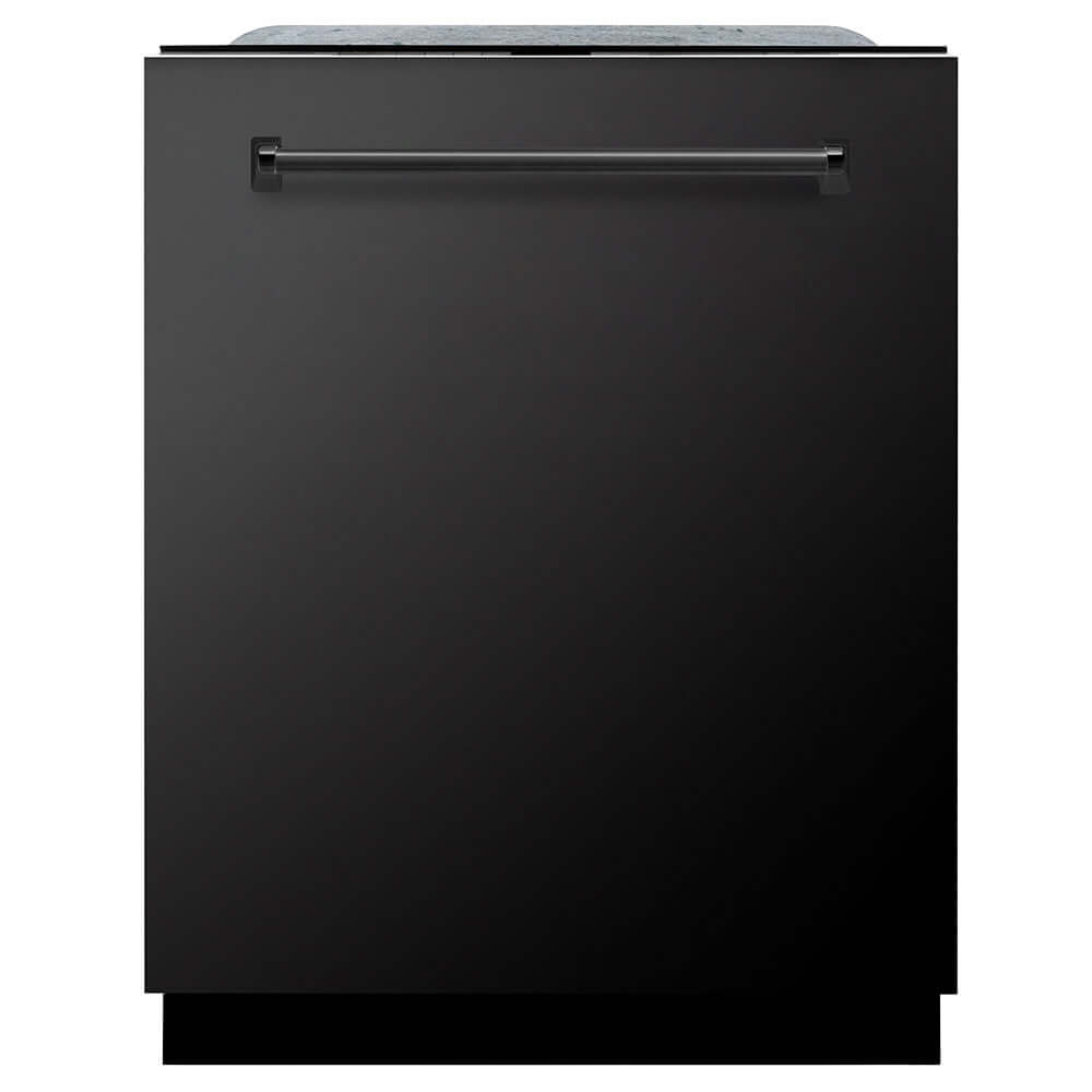 ZLINE 24 in. Monument Series 3rd Rack Top Touch Control Dishwasher with Black Stainless Steel Panel front.
