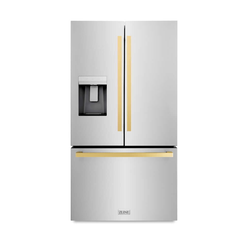 ZLINE Autograph Edition Standard-Depth Fridge with Gold Modern