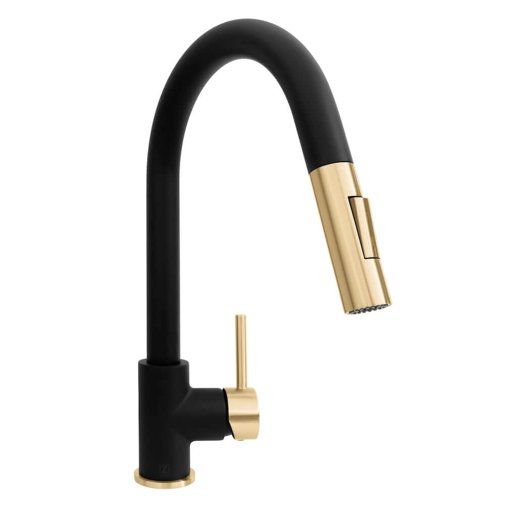 ZLINE Autograph Edition Gemini Kitchen Faucet in Black/Bronze (GEM