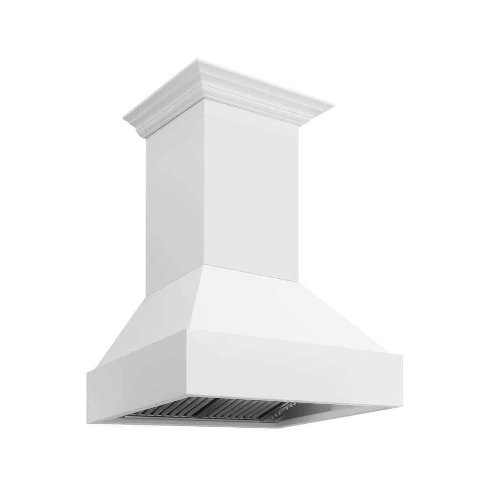 ZLINE Wooden Wall Mount Range Hood in Rustic Bright White Finish (355WW)