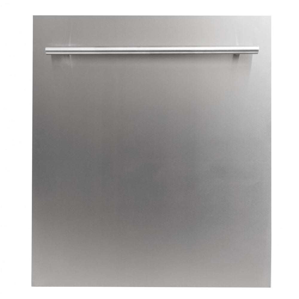 ZLINE 24 in. Stainless Steel Top Control Built-In Dishwasher with Stainless Steel Tub and Modern Style Handle, 52dBa (DW-304-24)