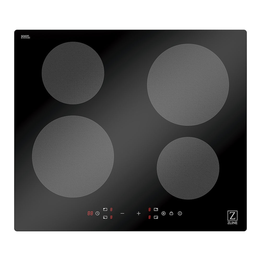 ZLINE 24 in. Induction Cooktop with 4 burners (RCIND-24) from above, showing cooking surface.