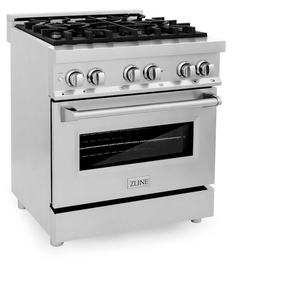 ZLINE 30 in. 4.0 cu. ft. Dual Fuel Range with Gas Stove and Electric Oven in Stainless Steel (RA30)