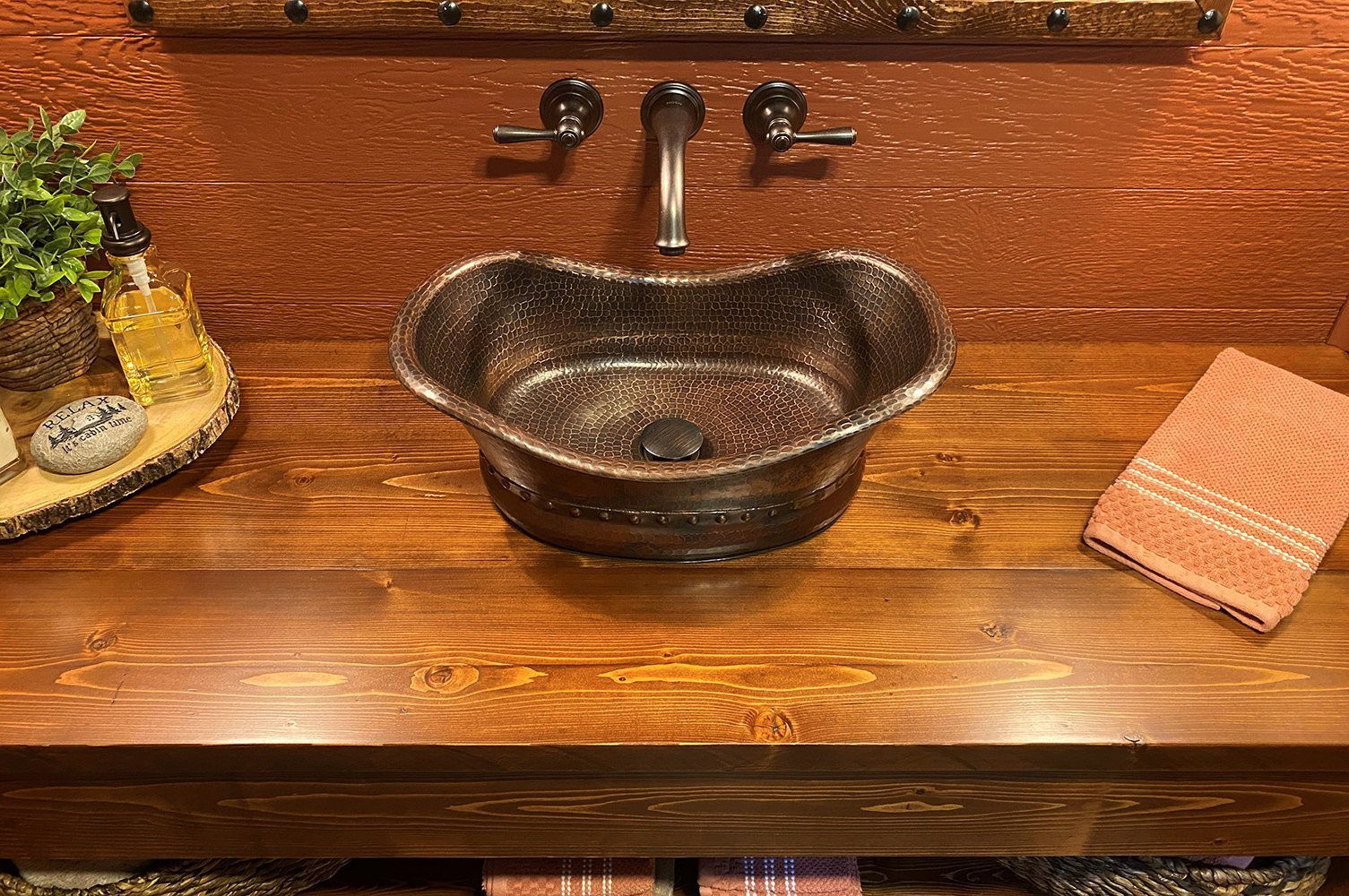 Premier Copper 20 in. Bathtub Vessel Hammered Copper Sink