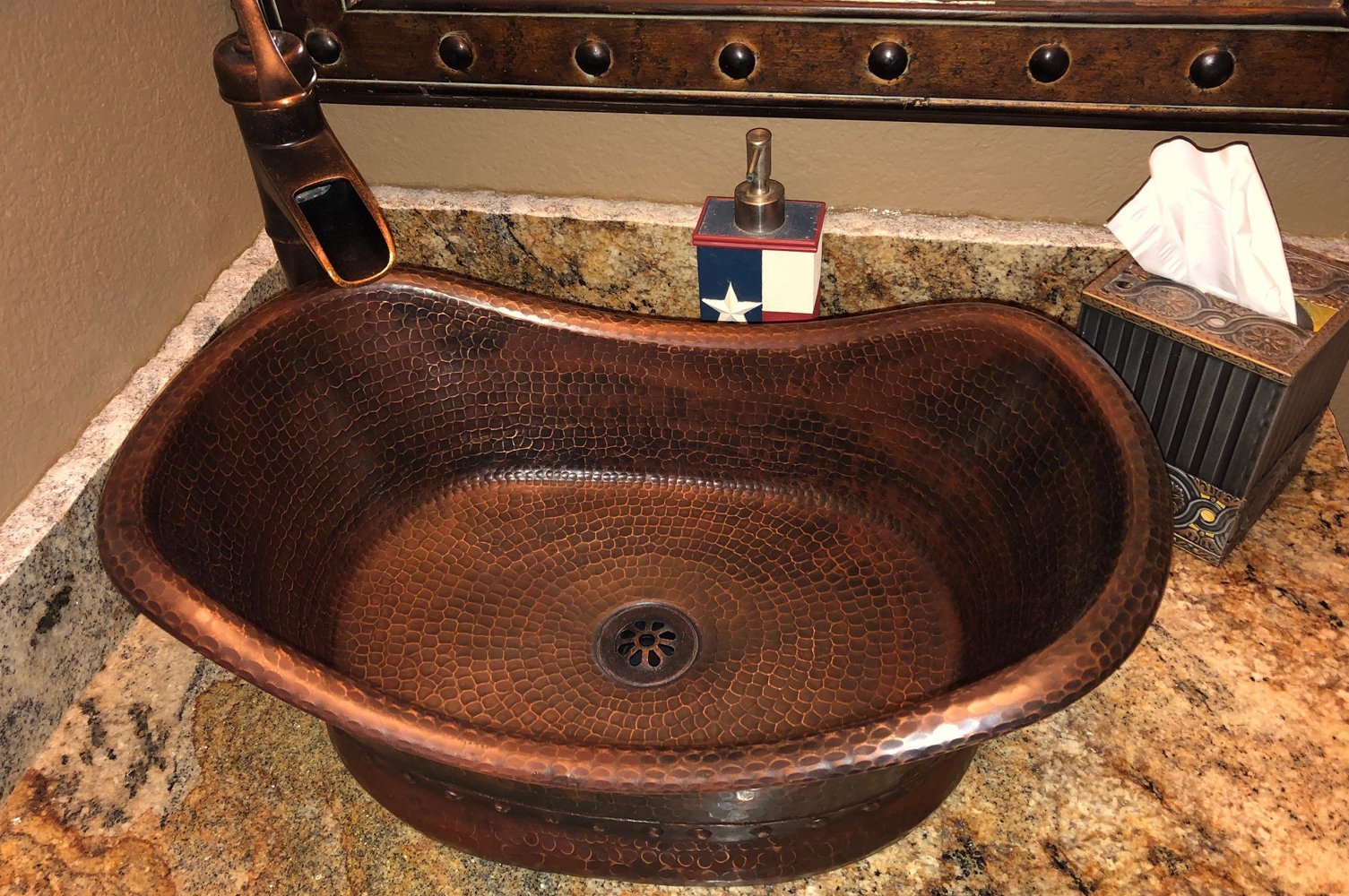 Premier Copper 20 in. Bathtub Vessel Hammered Copper Sink
