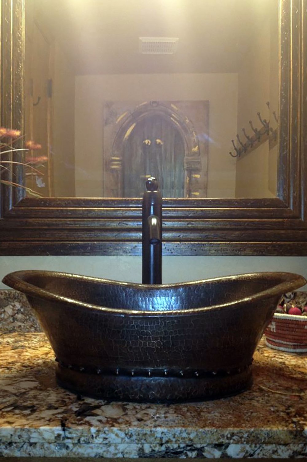 20" Bathtub Vessel Hammered Copper Sink - Rustic Kitchen & Bath - Bathroom Sink - Premier Copper Products
