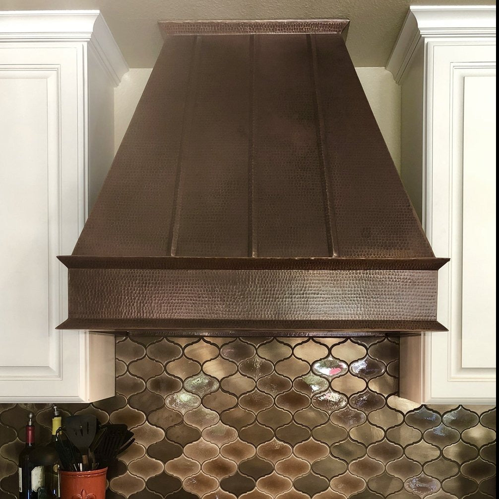 38" Hammered Copper Wall Mounted Euro Range Hood - Rustic Kitchen & Bath - Range Hoods - Premier Copper Products