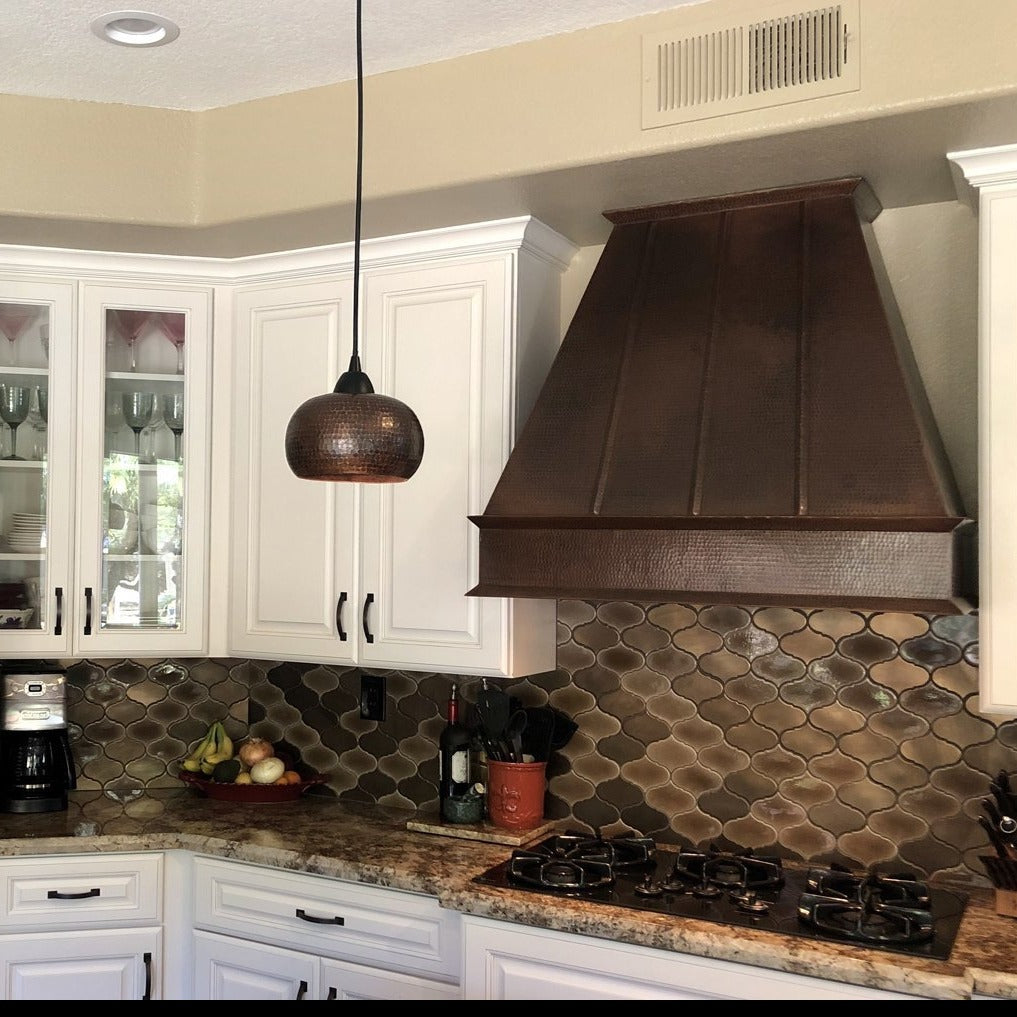 38" Hammered Copper Wall Mounted Euro Range Hood - Rustic Kitchen & Bath - Range Hoods - Premier Copper Products